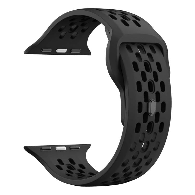 For Apple Watch 46mm / 49mm / 45mm / 44mm Mesh Reverse Buckle Silicone Watch Band