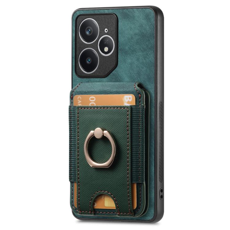 For Realme Neo7 Retro Splitable Magnetic Stand Card Bag Leather Phone Case
