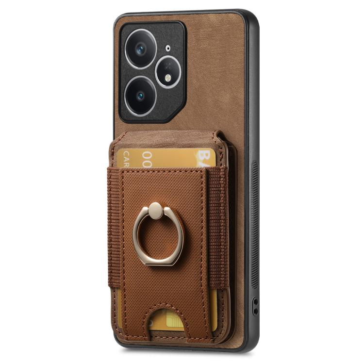For Realme Neo7 Retro Splitable Magnetic Stand Card Bag Leather Phone Case