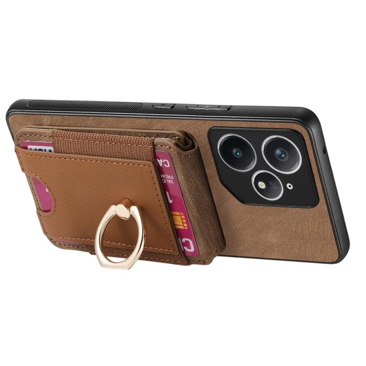 For Realme Neo7 Retro Splitable Magnetic Stand Card Bag Leather Phone Case