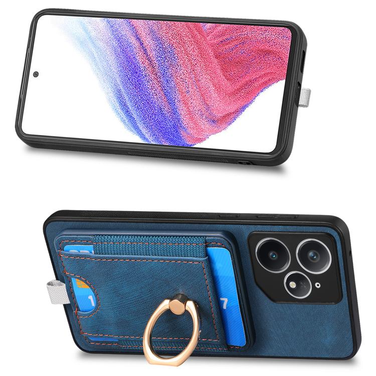 For Realme Neo7 Retro Splitable Magnetic Card Bag Leather Phone Case
