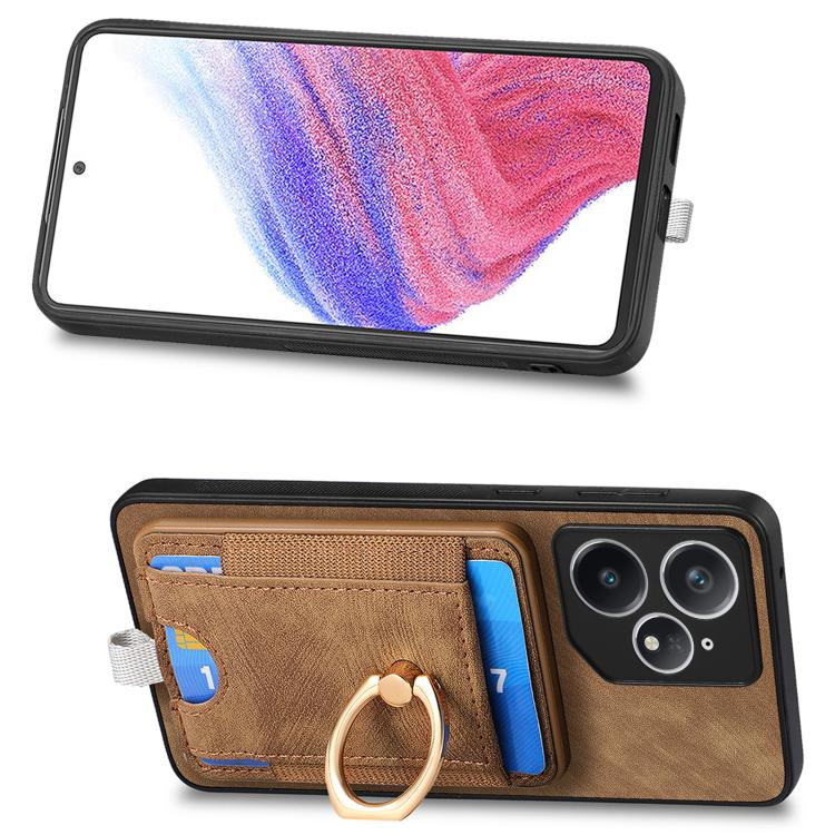 For Realme Neo7 Retro Splitable Magnetic Card Bag Leather Phone Case