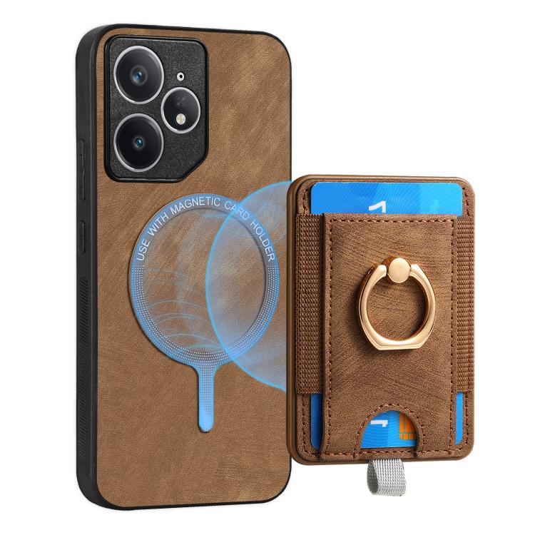 For Realme Neo7 Retro Splitable Magnetic Card Bag Leather Phone Case