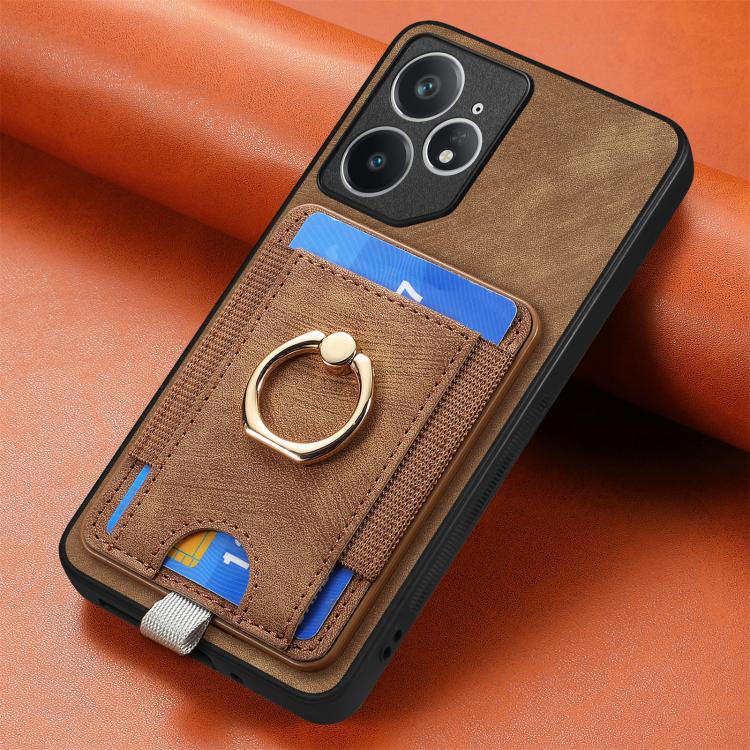 For Realme Neo7 Retro Splitable Magnetic Card Bag Leather Phone Case
