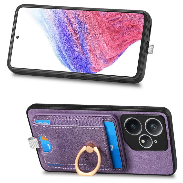 For Realme Neo7 Retro Splitable Magnetic Card Bag Leather Phone Case