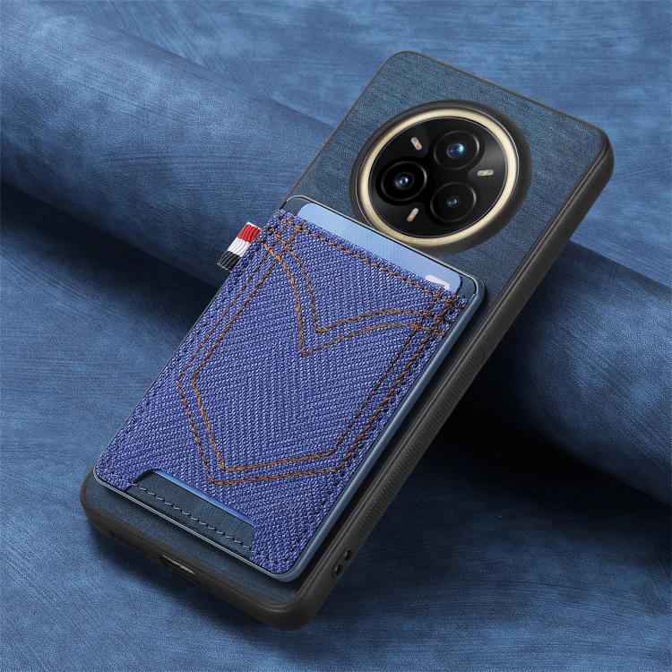 For Realme 14 Pro Denim Texture Leather Skin Phone Case with Card Slot