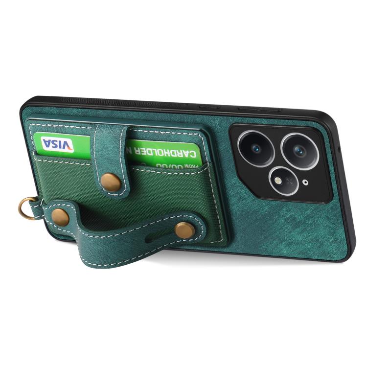 For Realme Neo7 Retro Cross Wristband Wallet Leather Back Phone Case