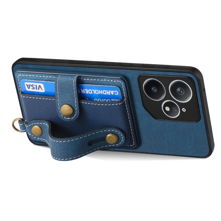 For Realme Neo7 Retro Cross Wristband Wallet Leather Back Phone Case