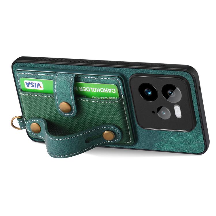 For Realme GT 7 Pro Retro Cross Wristband Wallet Leather Back Phone Case