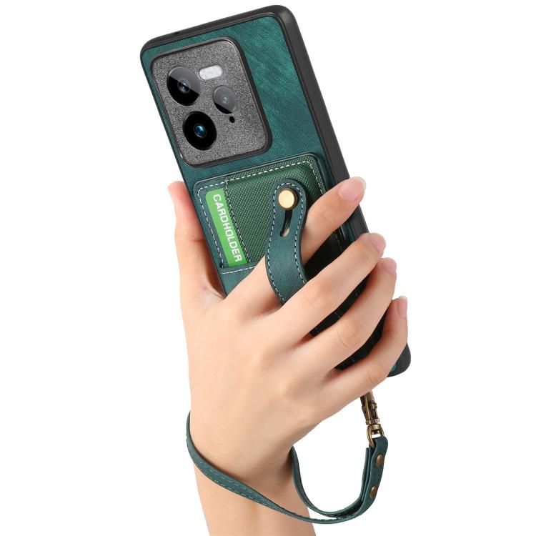 For Realme GT 7 Pro Retro Cross Wristband Wallet Leather Back Phone Case