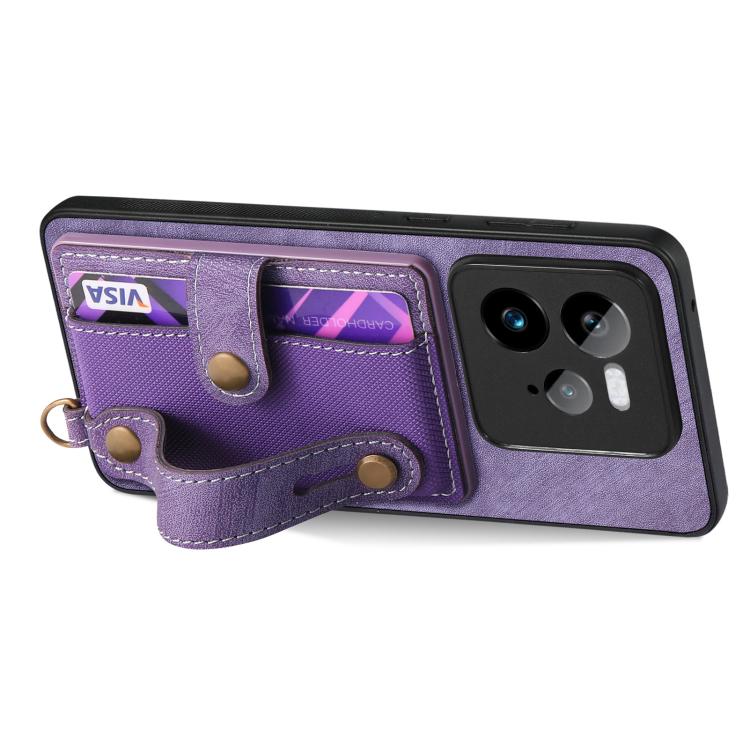 For Realme GT 7 Pro Retro Cross Wristband Wallet Leather Back Phone Case
