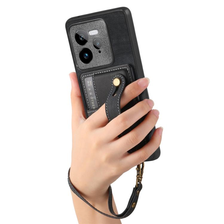 For Realme GT 7 Pro Retro Cross Wristband Wallet Leather Back Phone Case