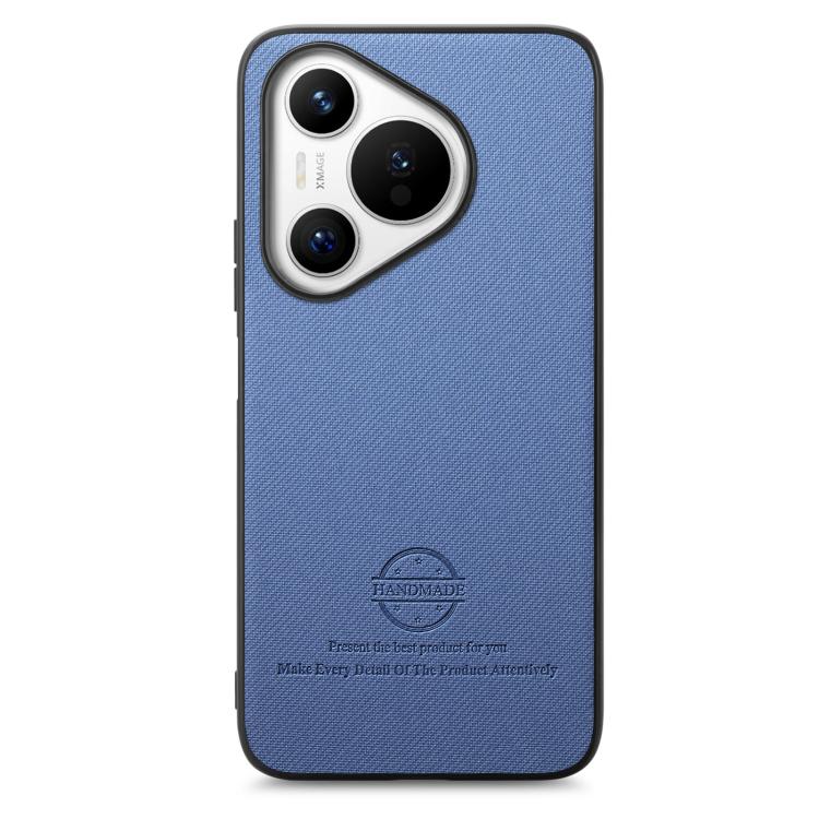 For Huawei Pura 70 Twill Fabric Leather Skin Back Phone Case
