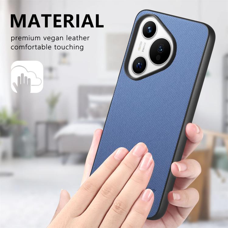 For Huawei Pura 70 Twill Fabric Leather Skin Back Phone Case