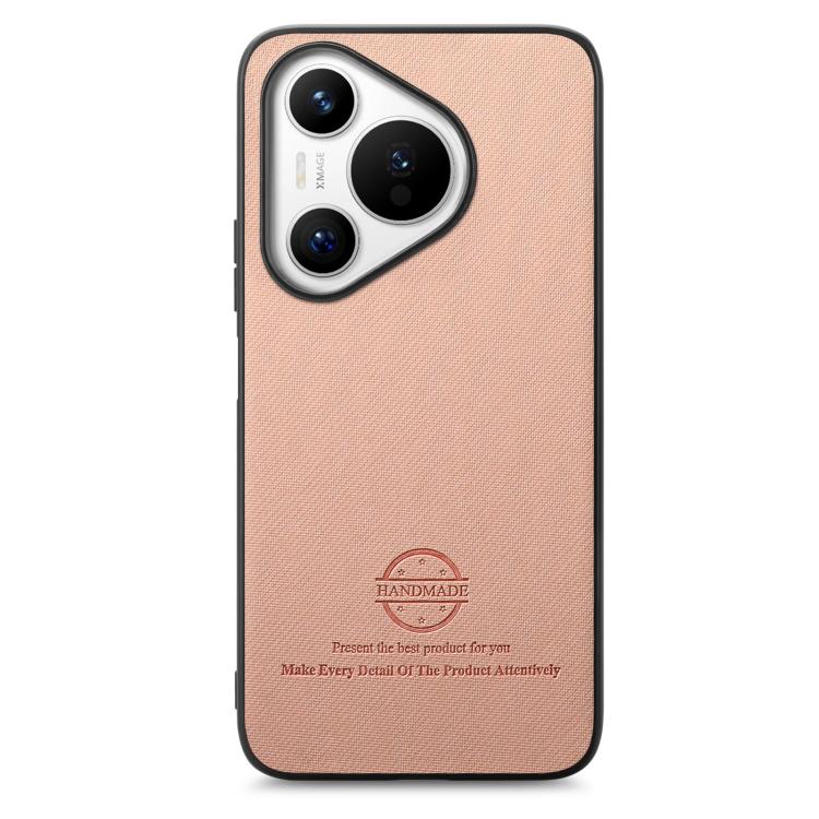 For Huawei Pura 70 Twill Fabric Leather Skin Back Phone Case
