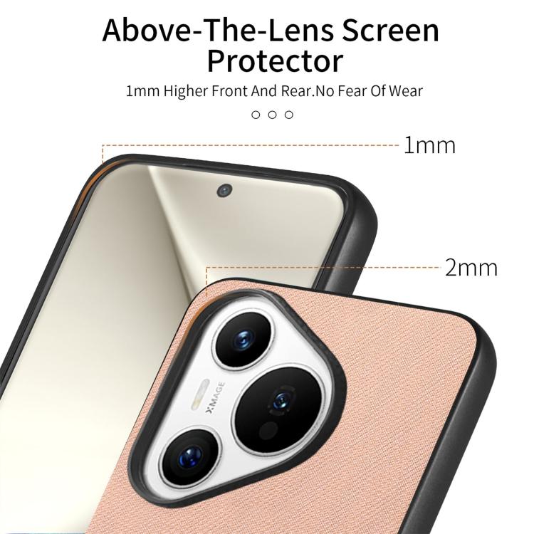 For Huawei Pura 70 Twill Fabric Leather Skin Back Phone Case