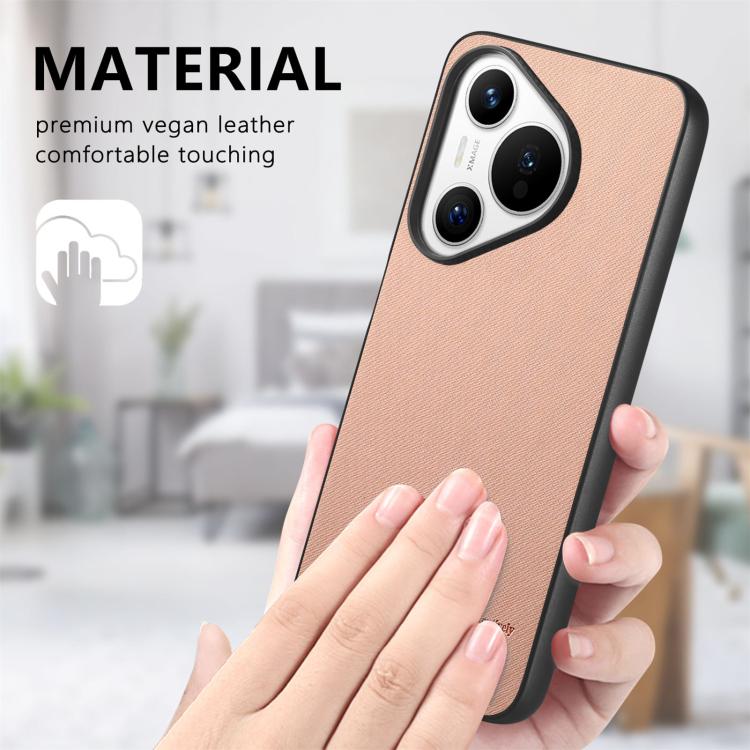 For Huawei Pura 70 Twill Fabric Leather Skin Back Phone Case