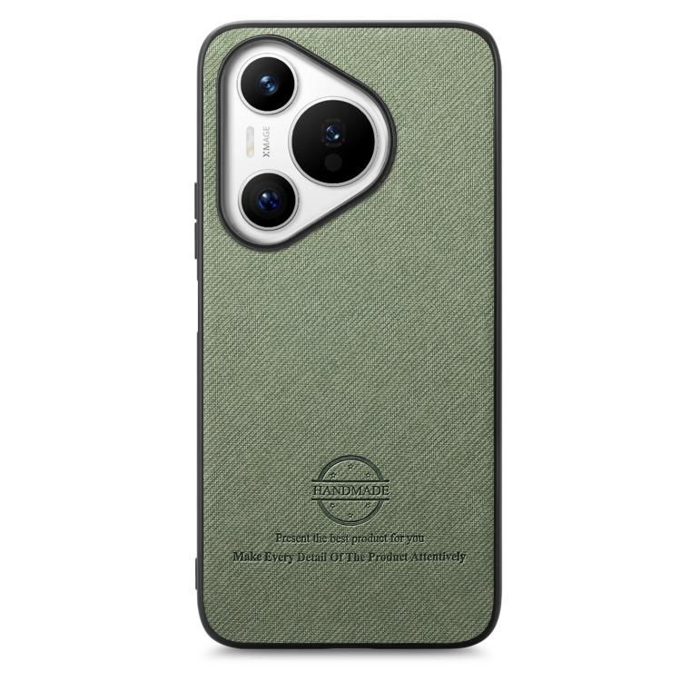 For Huawei Pura 70 Twill Fabric Leather Skin Back Phone Case