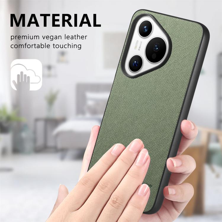 For Huawei Pura 70 Twill Fabric Leather Skin Back Phone Case