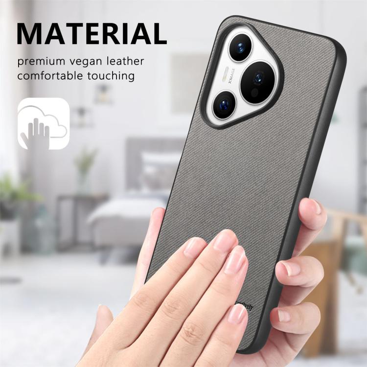 For Huawei Pura 70 Twill Fabric Leather Skin Back Phone Case