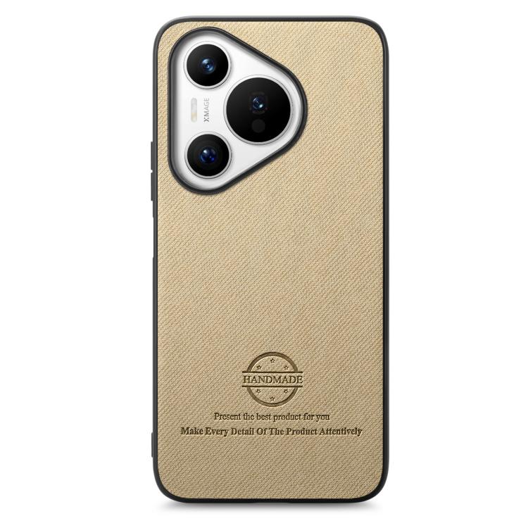For Huawei Pura 70 Twill Fabric Leather Skin Back Phone Case