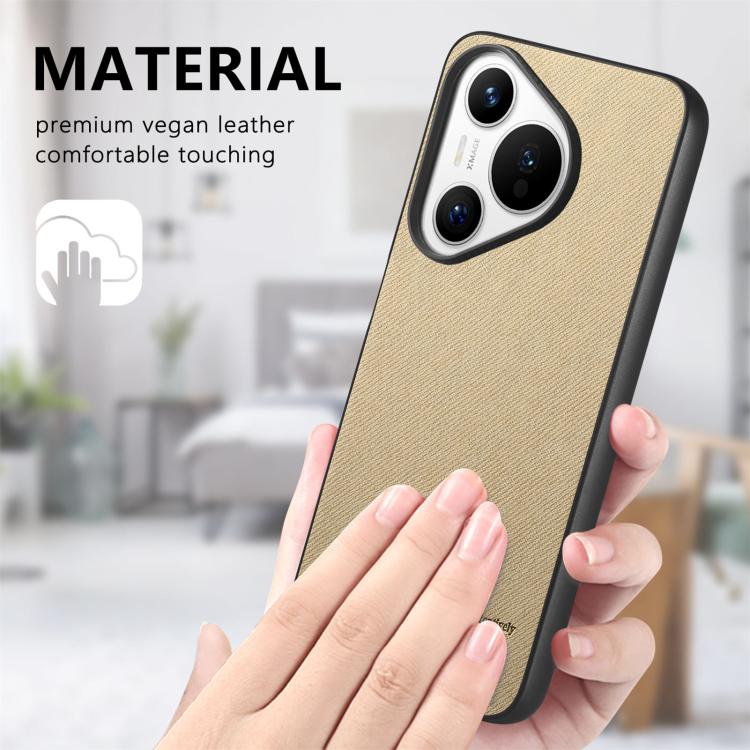 For Huawei Pura 70 Twill Fabric Leather Skin Back Phone Case