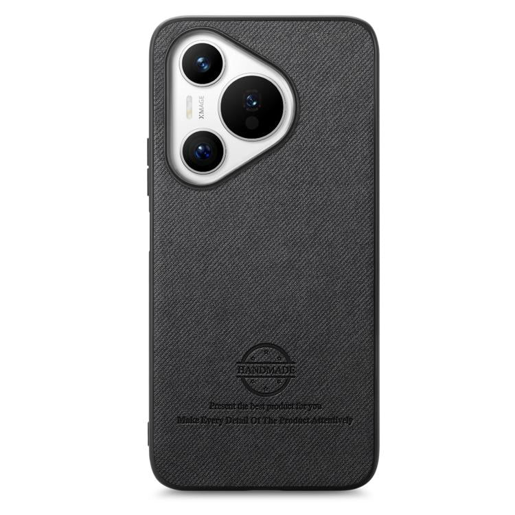 For Huawei Pura 70 Twill Fabric Leather Skin Back Phone Case