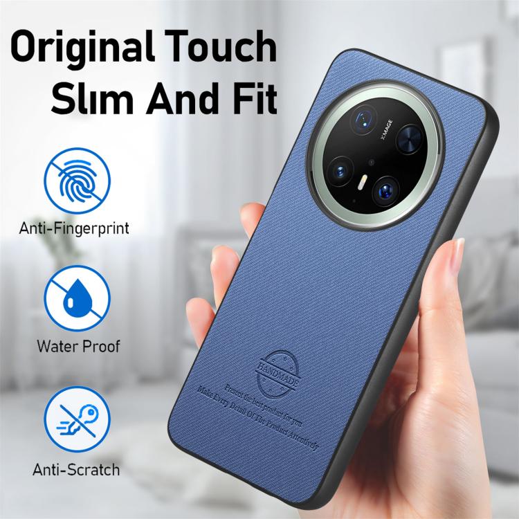 For Huawei Mate 70 Twill Fabric Leather Skin Back Phone Case