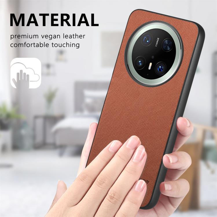 For Huawei Mate 70 Twill Fabric Leather Skin Back Phone Case