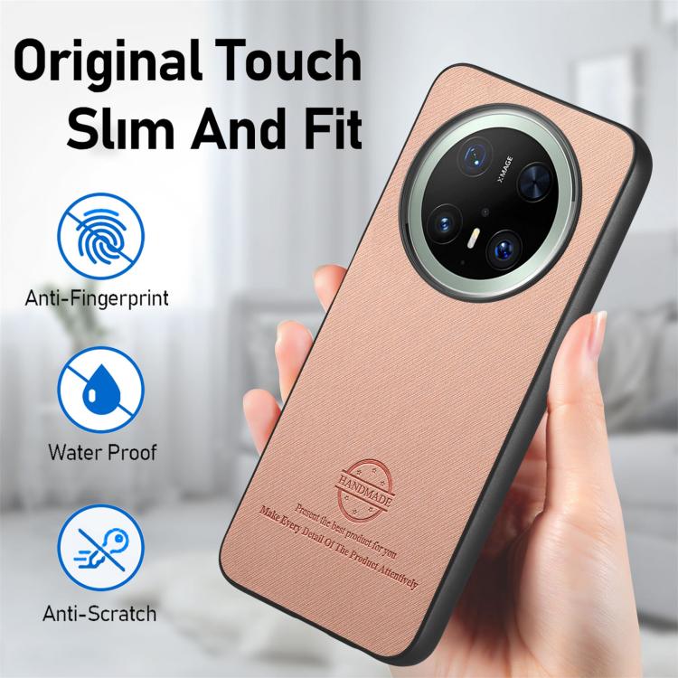 For Huawei Mate 70 Twill Fabric Leather Skin Back Phone Case