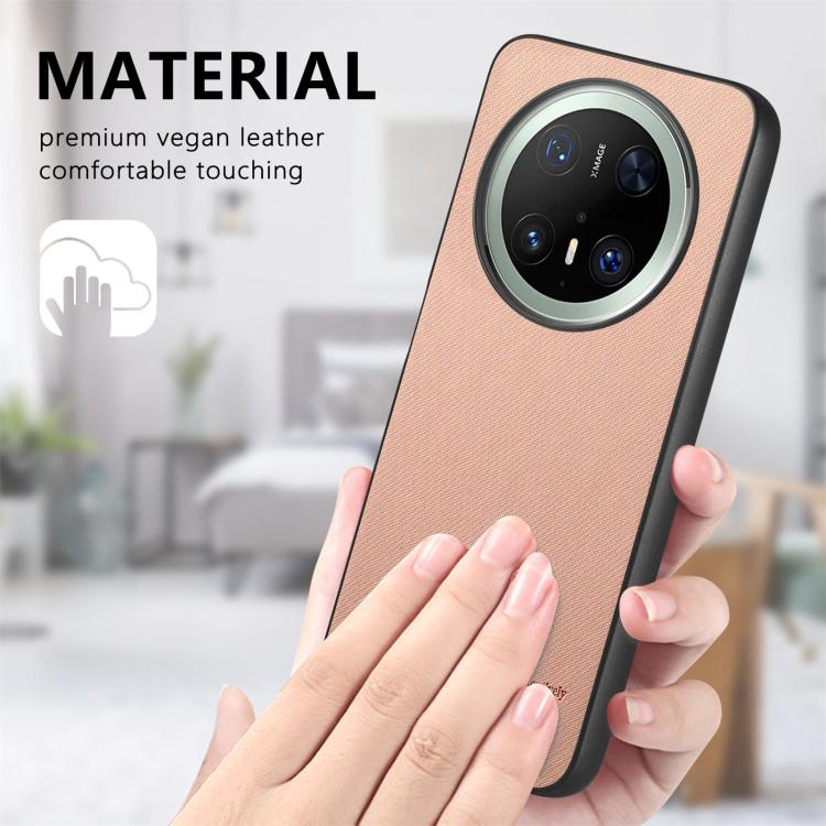 For Huawei Mate 70 Twill Fabric Leather Skin Back Phone Case