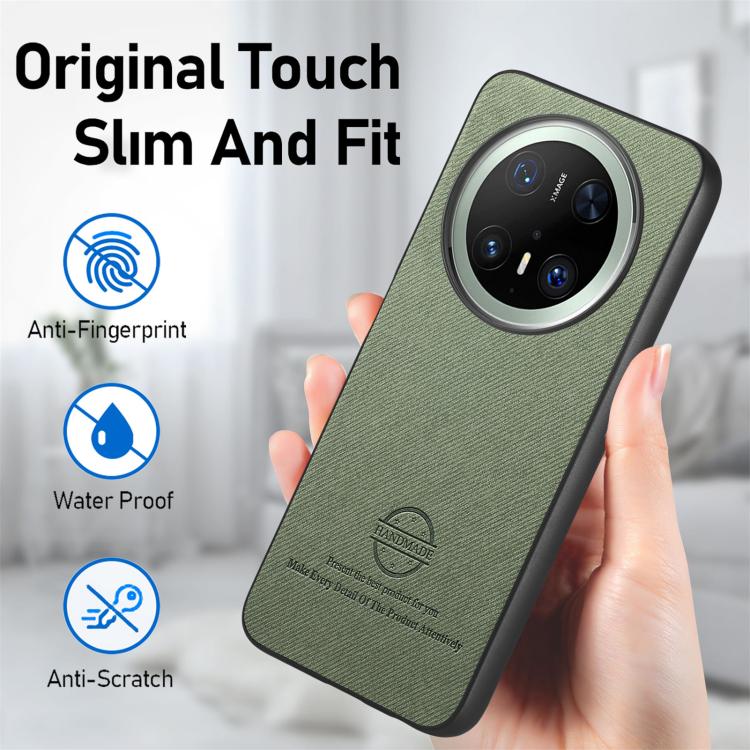 For Huawei Mate 70 Twill Fabric Leather Skin Back Phone Case