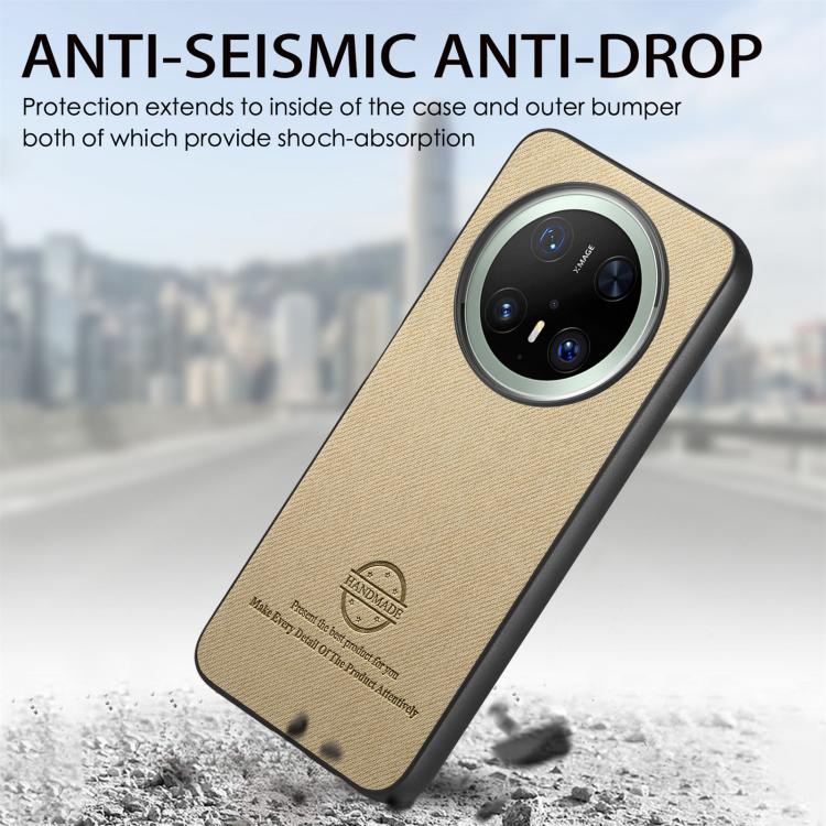 For Huawei Mate 70 Twill Fabric Leather Skin Back Phone Case