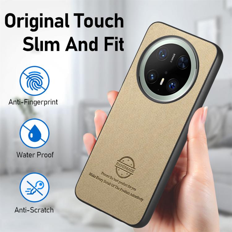 For Huawei Mate 70 Twill Fabric Leather Skin Back Phone Case