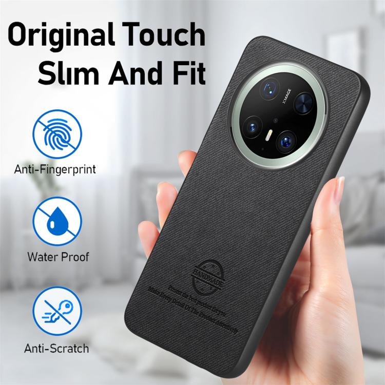 For Huawei Mate 70 Twill Fabric Leather Skin Back Phone Case