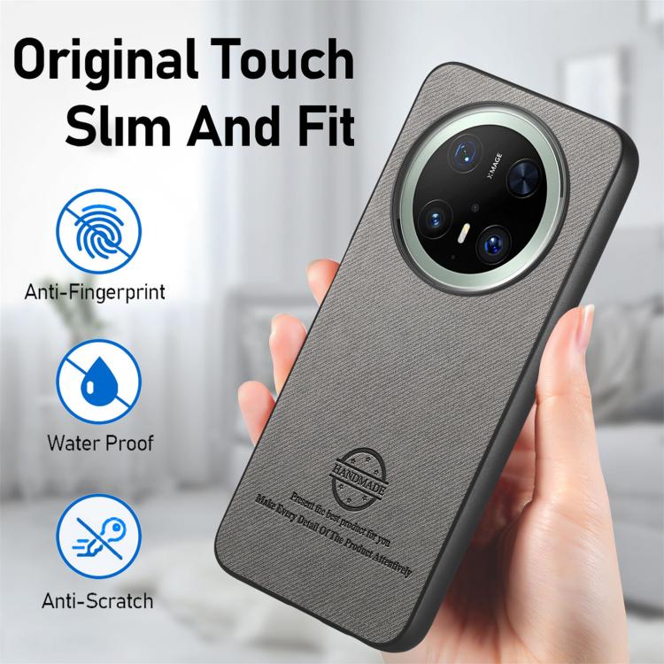 For Huawei Mate 70 Pro Twill Fabric Leather Skin Back Phone Case