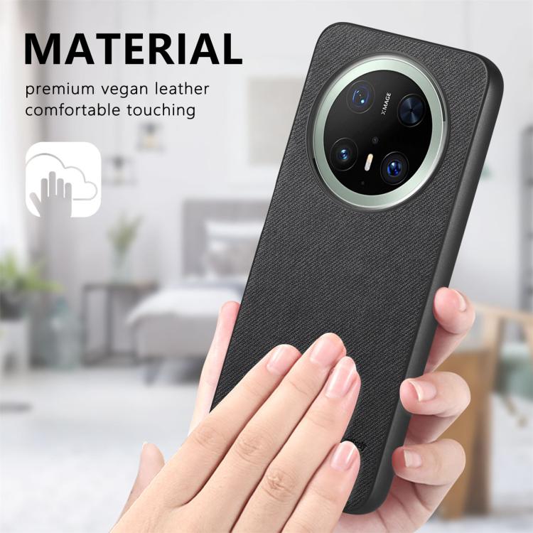 For Huawei Mate 70 Pro Twill Fabric Leather Skin Back Phone Case