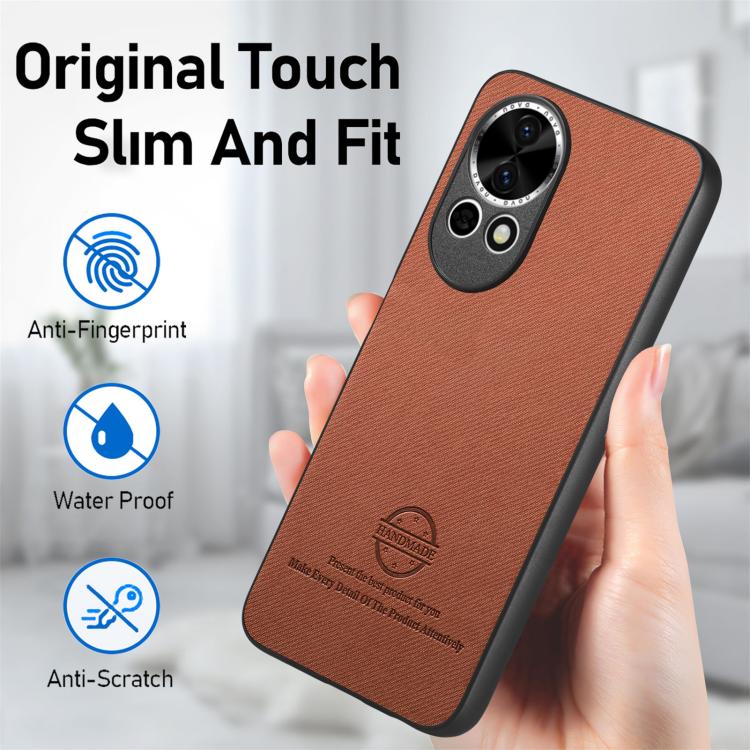 For Huawei nova 13 Pro Twill Fabric Leather Skin Back Phone Case
