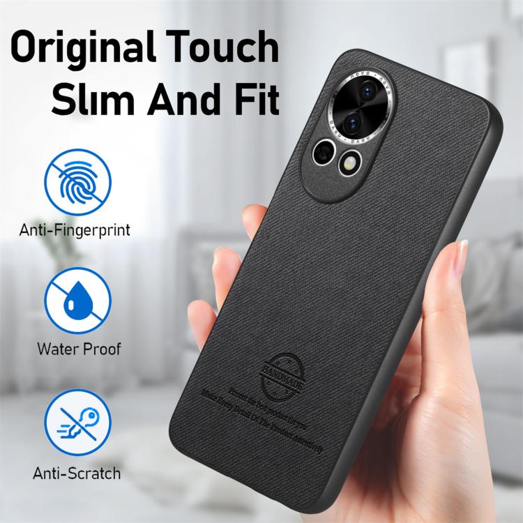 For Huawei nova 13 Pro Twill Fabric Leather Skin Back Phone Case