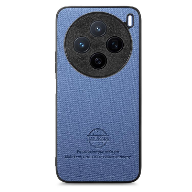 For vivo X200 Twill Fabric Leather Skin Back Phone Case