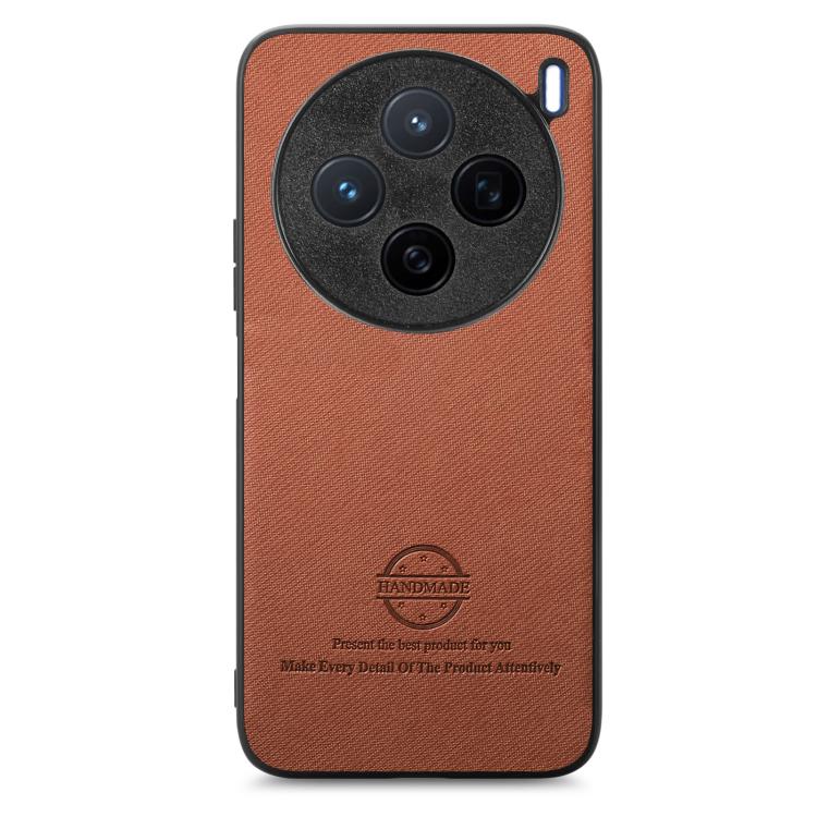 For vivo X200 Twill Fabric Leather Skin Back Phone Case