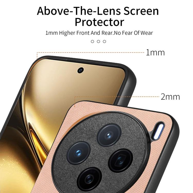 For vivo X200 Twill Fabric Leather Skin Back Phone Case
