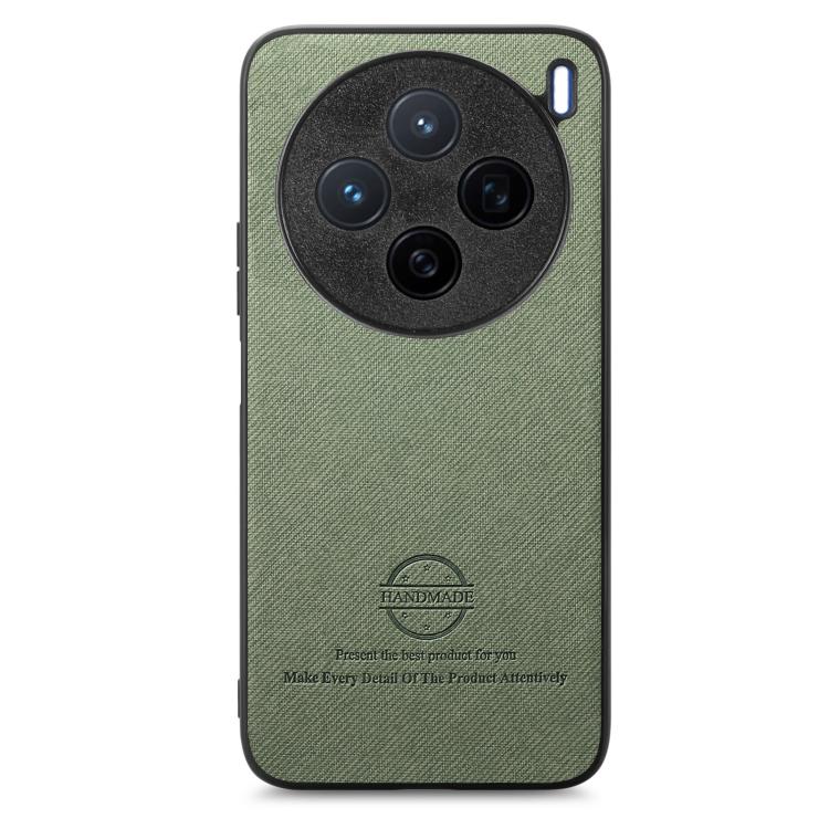 For vivo X200 Twill Fabric Leather Skin Back Phone Case