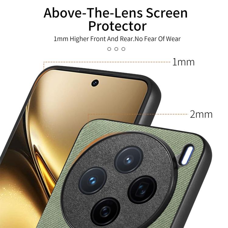 For vivo X200 Twill Fabric Leather Skin Back Phone Case