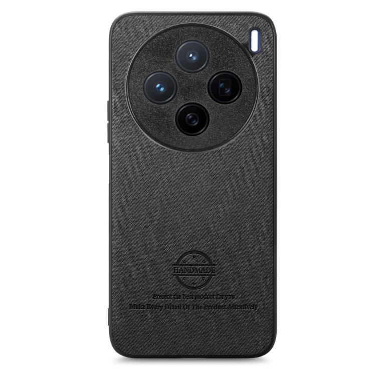 For vivo X200 Twill Fabric Leather Skin Back Phone Case