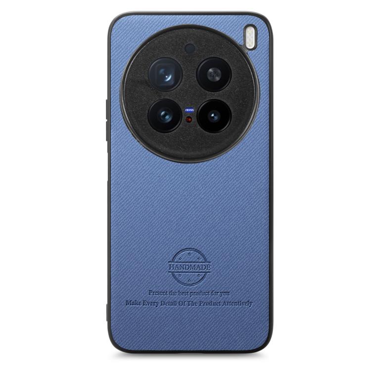 For vivo X200 Pro Twill Fabric Leather Skin Back Phone Case