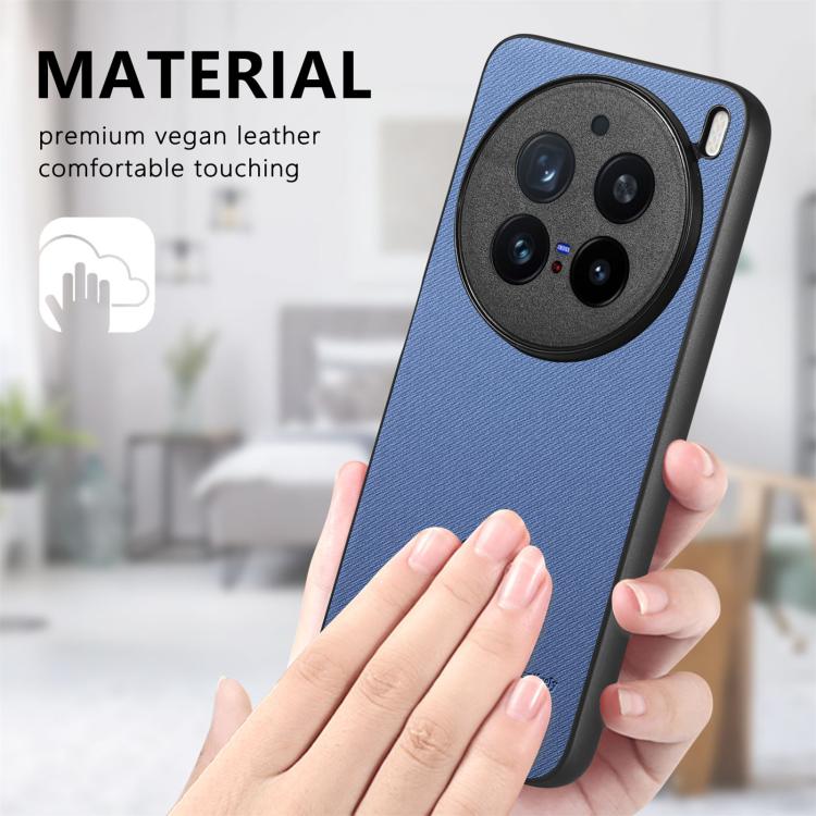 For vivo X200 Pro Twill Fabric Leather Skin Back Phone Case