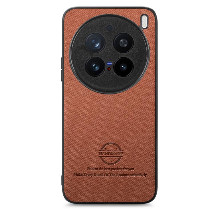 For vivo X200 Pro Twill Fabric Leather Skin Back Phone Case