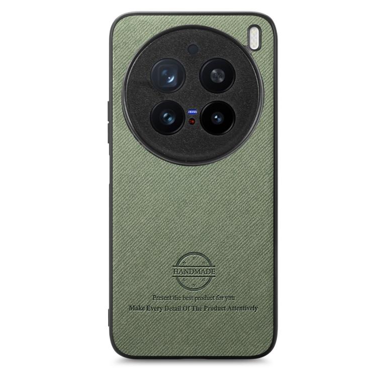 For vivo X200 Pro Twill Fabric Leather Skin Back Phone Case