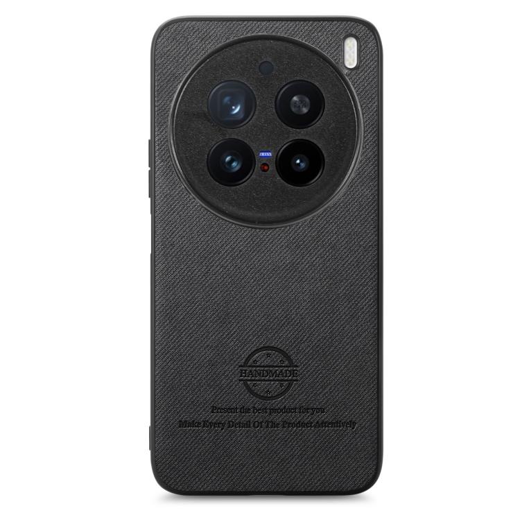For vivo X200 Pro Twill Fabric Leather Skin Back Phone Case